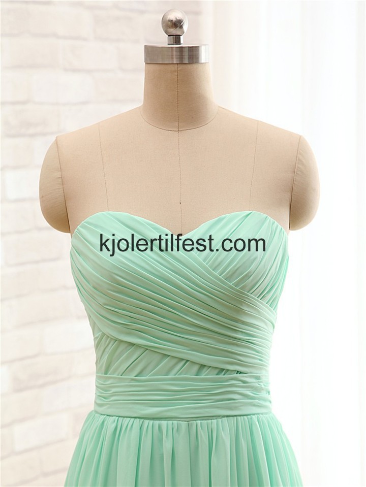 A-Linje Kjreste Lange Mint Chiffon Ballkjoler